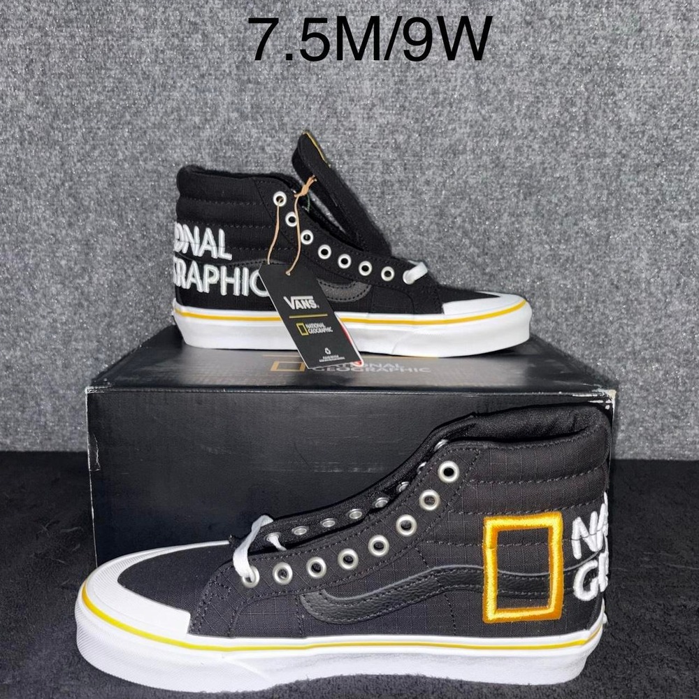 Vans Sk8-Hi Reissue 13 National Geographic Logo Black/Yellow 7.5M/9W